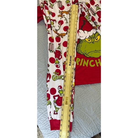 Merry Grinchmas Sz S Oversized LS Grinch Red Green, Printed Bottoms Elas Waist - Picture 13 of 13